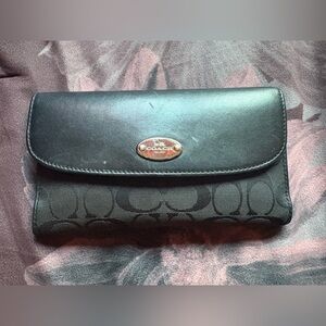 Coach Black and Gray Signature Wallet